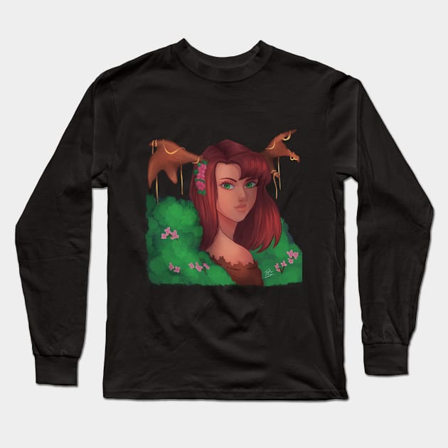 Deer in the woods Long Sleeve T-Shirt by TurtlerChan